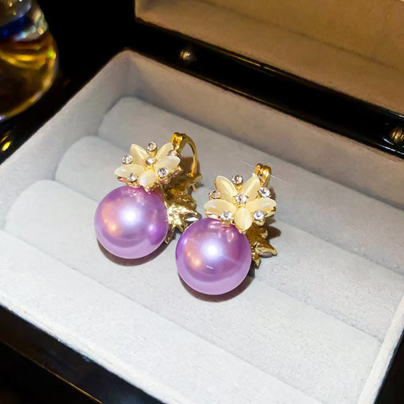 ⏳Tidsbegränsad 50 % rabatt⏰Örhängen med fina blommor och pärlor🍒