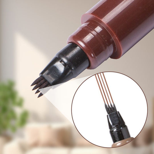 ✏️ Waterproof Eyebrow & Beard Pen – 4-in-1 Tips, Long-Lasting & Precise