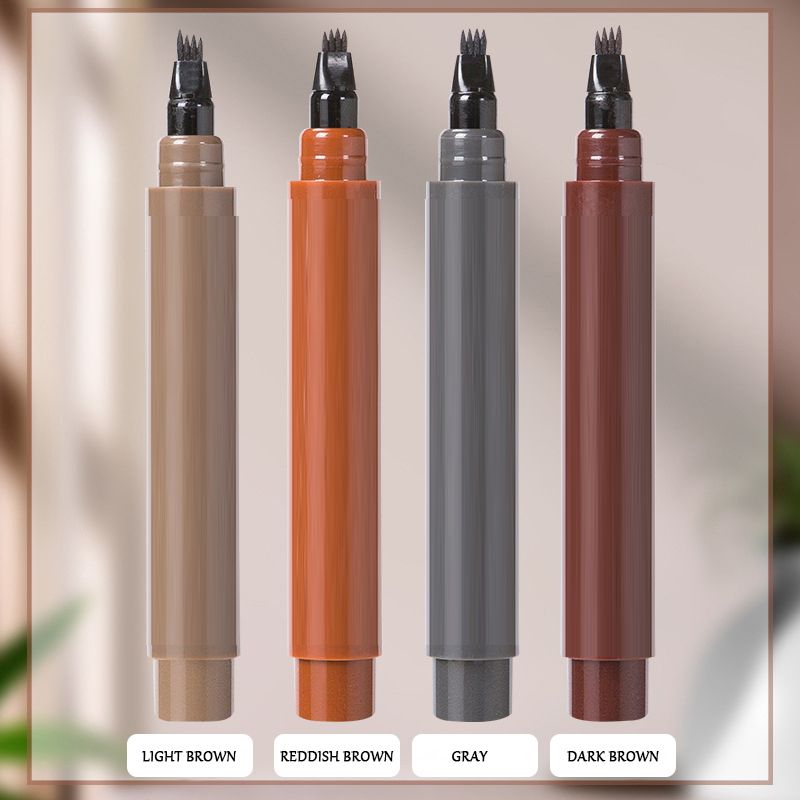 ✏️ Waterproof Eyebrow & Beard Pen – 4-in-1 Tips, Long-Lasting & Precise
