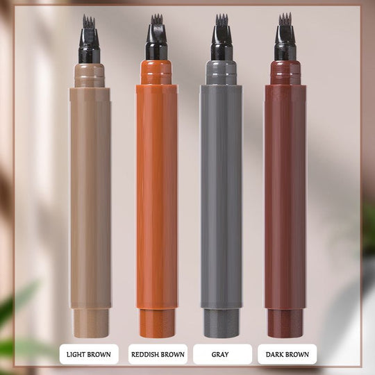 ✏️ Waterproof Eyebrow & Beard Pen – 4-in-1 Tips, Long-Lasting & Precise