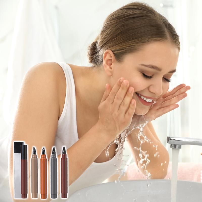 ✏️ Waterproof Eyebrow & Beard Pen – 4-in-1 Tips, Long-Lasting & Precise