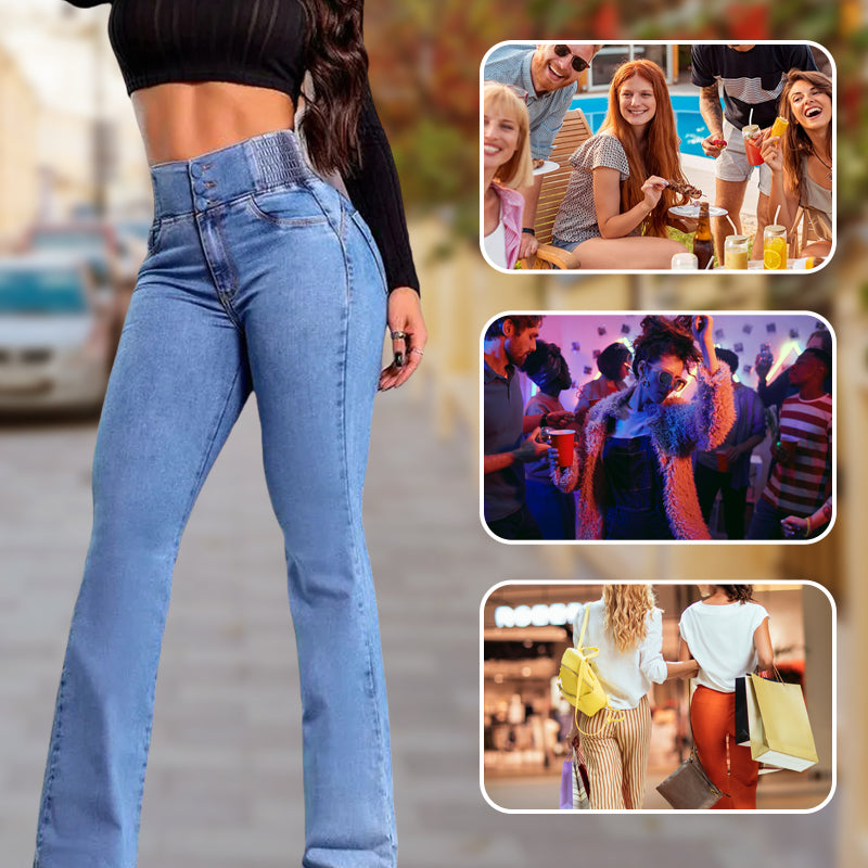 👖49% OFF NOW!💃 Women‘s Stretch Flare Jeans – High Waist, Body-Hugging Fit & Retro Style ✨