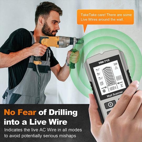 Detector multifuncional de metal e parede de man