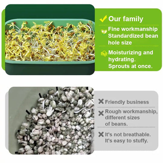 📢📢Buy 2 Get 1 Free !! ⏰Stackable Bean Sprout Growing Box - Multi-layer Design, Perfect for Home Cultivation, Healthy Green Living!