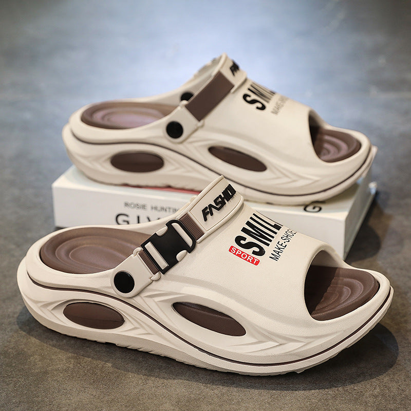 Men’s Sport Buckle Platform Slide Sandals