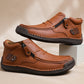 ⏰Limited Time Sale 50% OFF-Men’s Handmade Premium Leather Slip-On Driving Boots – Wide Toe, Arch Support, Waterproof, Pressure Relief, Non-Slip Sole for Casual, Travel & Outdoor