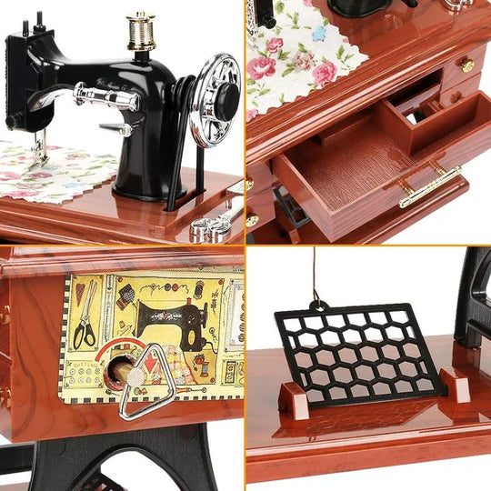 🪗Time Limit Sale 50% OFF - Wood Mini Sewing Machine Music Box