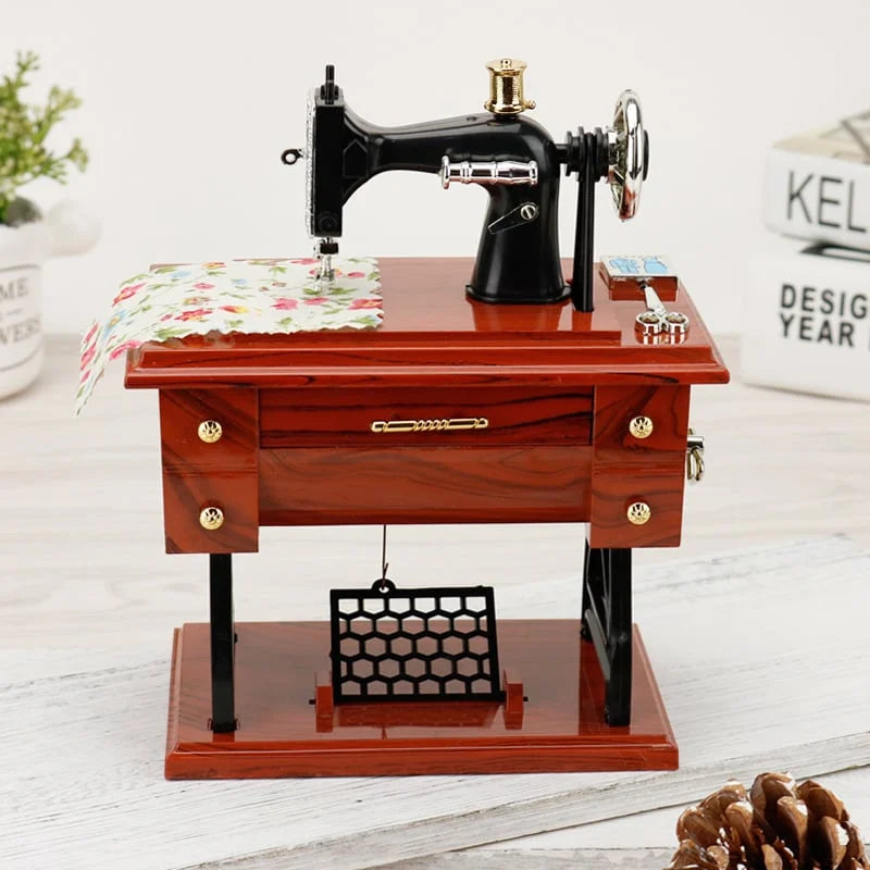 🪗Time Limit Sale 50% OFF - Wood Mini Sewing Machine Music Box