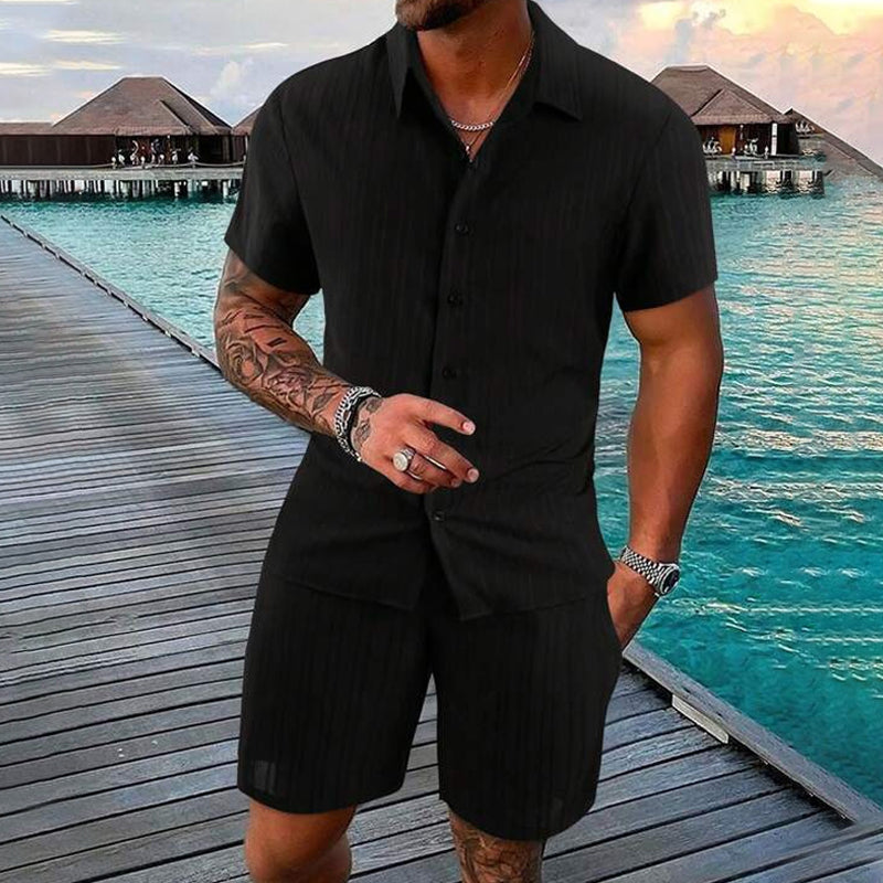 ✨Men's Loose Short Sleeve Shirt & Shorts 2-Piece Set
