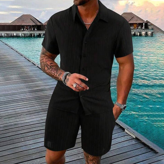 ✨Men's Loose Short Sleeve Shirt & Shorts 2-Piece Set
