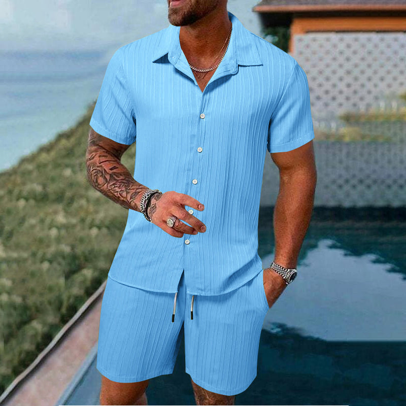 ✨Men's Loose Short Sleeve Shirt & Shorts 2-Piece Set