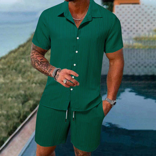 ✨Men's Loose Short Sleeve Shirt & Shorts 2-Piece Set