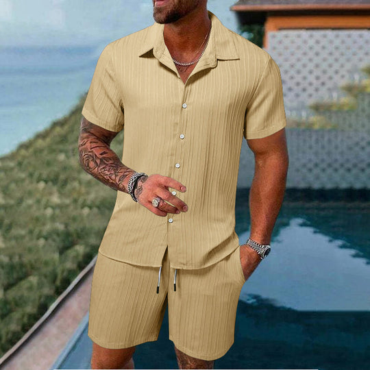 ✨Men's Loose Short Sleeve Shirt & Shorts 2-Piece Set