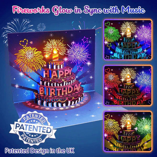 🎉3D Pop Up Musical Birthday Card with Lights & Song🎵🎂