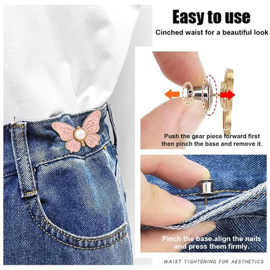 🌸🦋 BUY 1 GET 1 FREE 🎁💜 Removable Butterfly Waist Adjustment Buckle – No‑Tool, Adjustable Fit for Jeans, Skirts & Dresses, Creates Hourglass Shape ✨👗💃