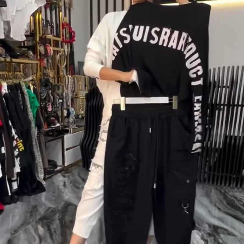 💜 LAST DAY PROMOTION - 50%OFF 💜 Women's Casual Letter Print Top & Pants Two-Piece Set