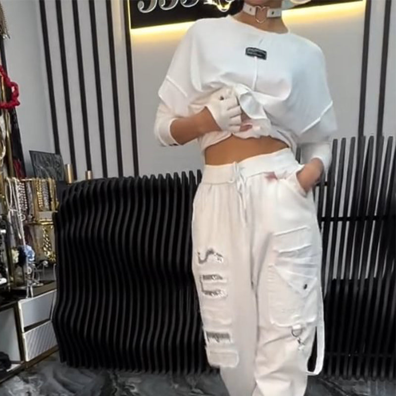 💜 LAST DAY PROMOTION - 50%OFF 💜 Women's Casual Letter Print Top & Pants Two-Piece Set