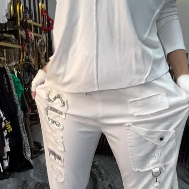 💜 LAST DAY PROMOTION - 50%OFF 💜 Women's Casual Letter Print Top & Pants Two-Piece Set