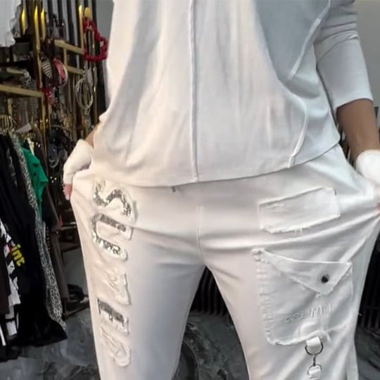 💜 LAST DAY PROMOTION - 50%OFF 💜 Women's Casual Letter Print Top & Pants Two-Piece Set