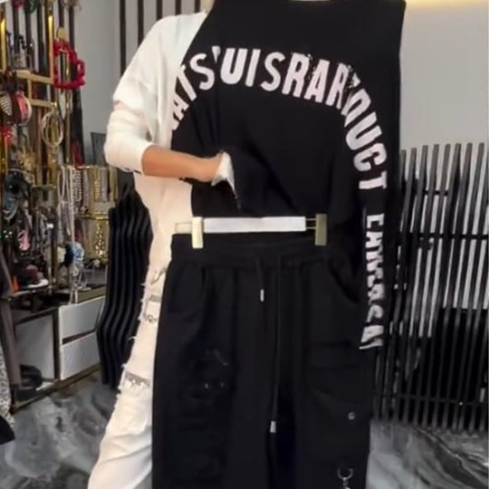 💜 LAST DAY PROMOTION - 50%OFF 💜 Women's Casual Letter Print Top & Pants Two-Piece Set