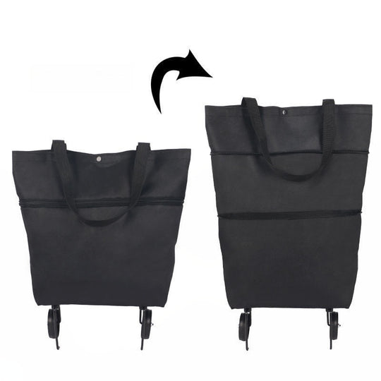 🛒 60% OFF NOW! 🧺 2-in-1 Foldable Shopping Cart – Sturdy frame, compact fold & large capacity – Perfect for grocery runs & weekend markets 📦