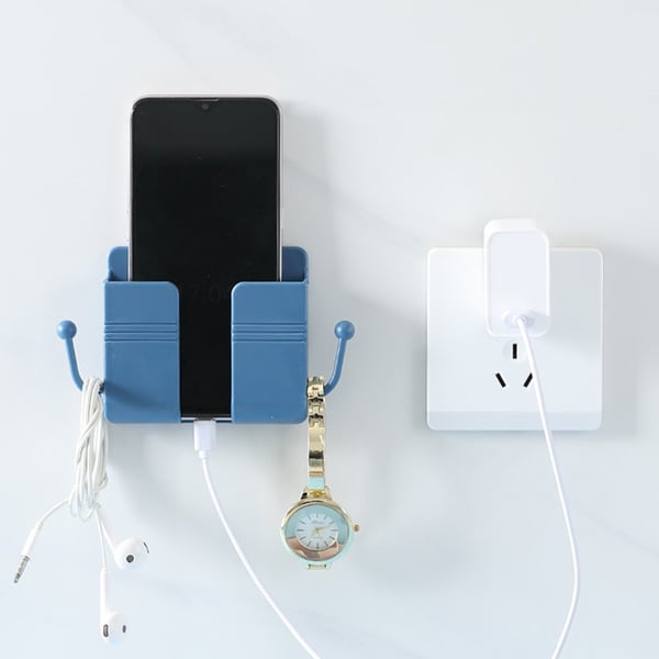 ✨Buy 1 Get 1 Free⏰Multi-Functional Desk Organiser & Phone Charging Station | Compact ABS Storage Box with Side Hooks for Remotes, Cables & Keys