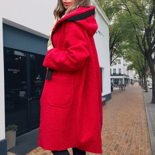 Women's Trendy Zip-Up Hooded Coat with Pockets