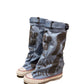 🔥👢Women's Retro Flat Slouch Mid-Calf Canvas Boots