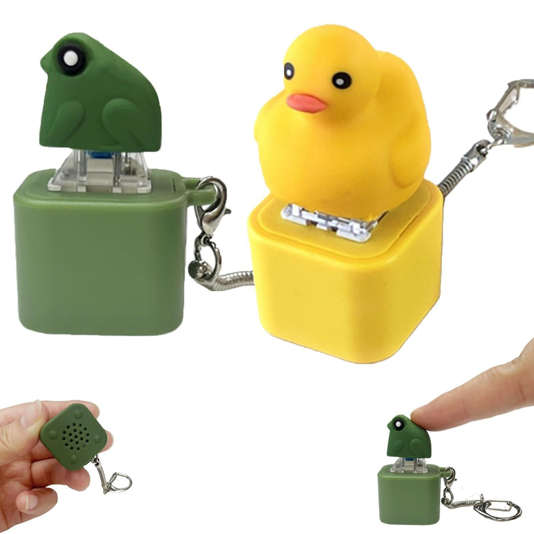🔥HOT SALE-UP TO 50% Off🐸Frog Croaking Fidget Toy - Rechargeable Frog Croaking Keychain, Frog Croaking Stress Reliever with Colorful Lights, Fun & Portable Anxiety Relief Toy