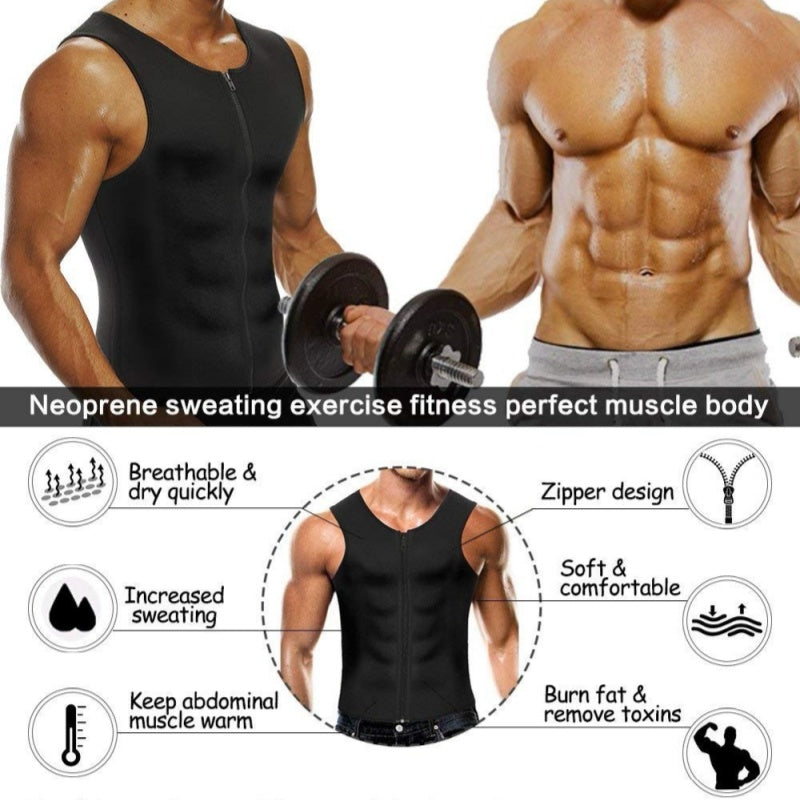 🎁 Hot Sale 49% OFF 🔥Men's Workout Zipper Body Shaper Tank Top