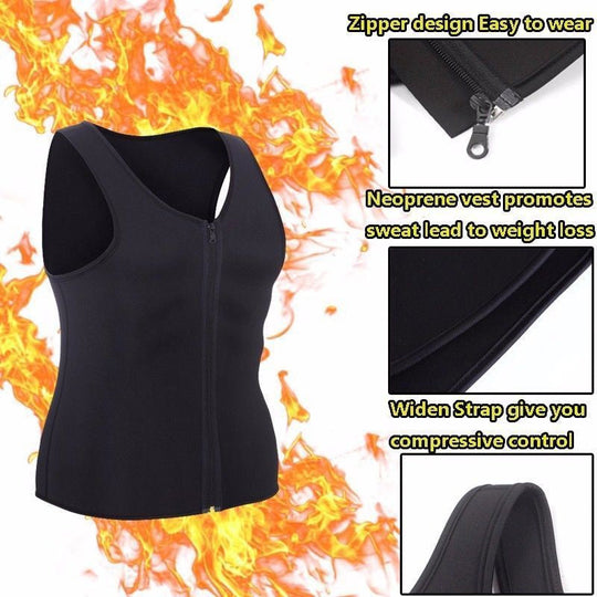 🎁 Hot Sale 49% OFF 🔥Men's Workout Zipper Body Shaper Tank Top