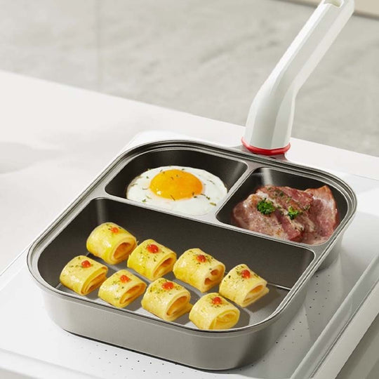 👩‍🍳Bestseller 2025🔥3-in-1 frying pan with three compartments🏆Limited stock available – buy now! 🔥