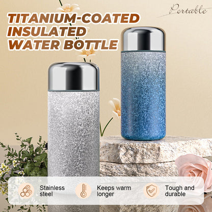 Portable Titanium-Coated Insulated Water Bottle