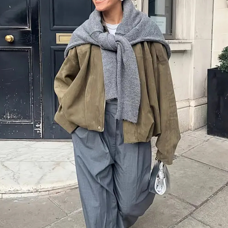 💗LAST DAY - PROMOTION💗Women’s Fashionable Suede-Effect Pilot Jacket