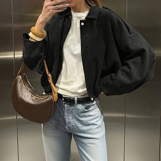 💗LAST DAY - PROMOTION💗Women’s Fashionable Suede-Effect Pilot Jacket