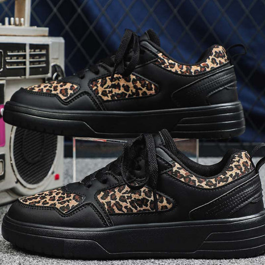 Stylish Thick-Soled Leopard Print Sneakers