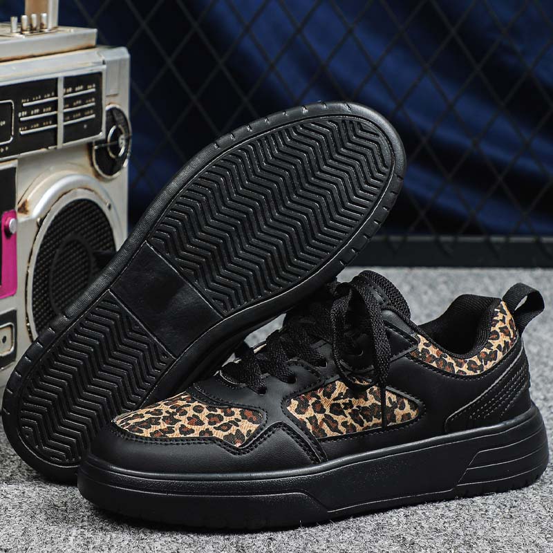 Stylish Thick-Soled Leopard Print Sneakers