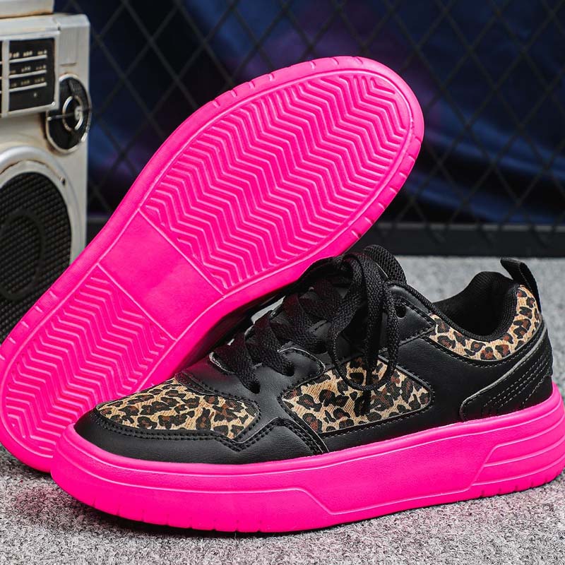 Stylish Thick-Soled Leopard Print Sneakers