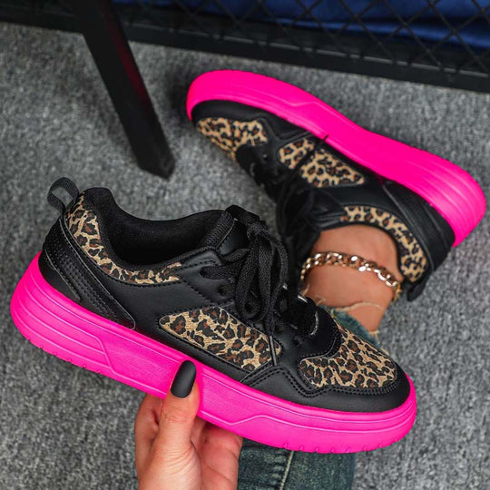 Stylish Thick-Soled Leopard Print Sneakers