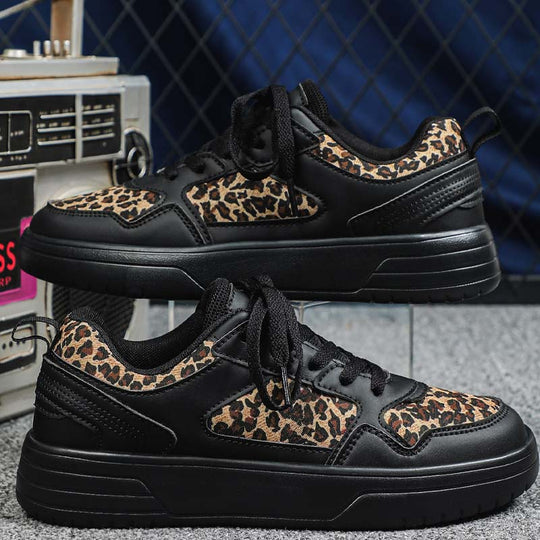 Stylish Thick-Soled Leopard Print Sneakers
