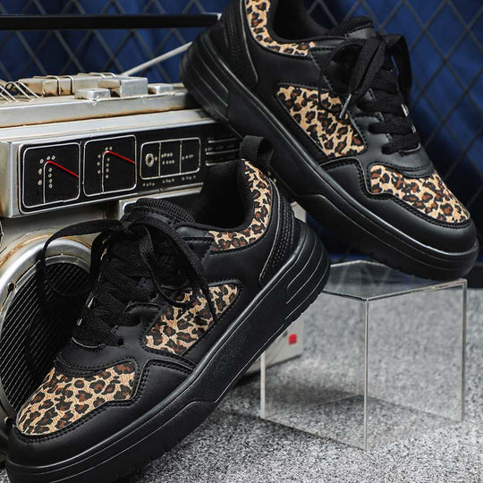 Stylish Thick-Soled Leopard Print Sneakers