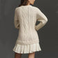 🔥Limited Hot Sale 50% OFF💗Women Crewneck Cable Knit Sweater Mini Dress