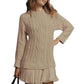 🔥Limited Hot Sale 50% OFF💗Women Crewneck Cable Knit Sweater Mini Dress