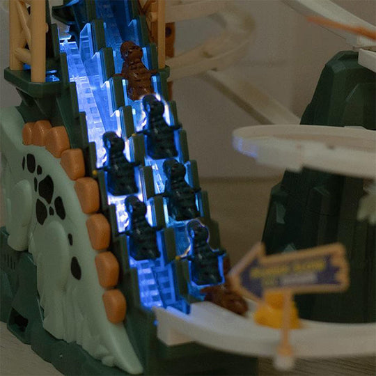 ⏰Limited stock available—grab yours now!🥳Electric Dual Track Dinosaur Slide - Interactive Fun with Track Changes and Lights