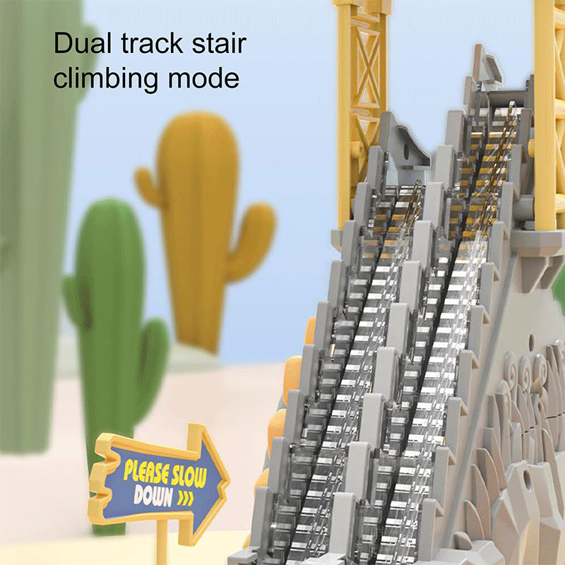 ⏰Limited stock available—grab yours now!🥳Electric Dual Track Dinosaur Slide - Interactive Fun with Track Changes and Lights