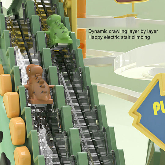 ⏰Limited stock available—grab yours now!🥳Electric Dual Track Dinosaur Slide - Interactive Fun with Track Changes and Lights