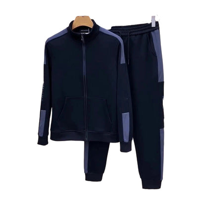 Men’s Hooded/Stand-Collar Jacket & Jogger Pants Set