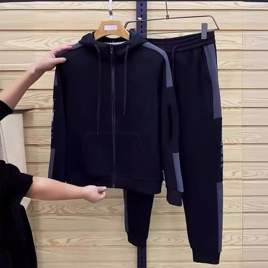 Herrjacka med huva/stående krage & Joggingbyxor Set