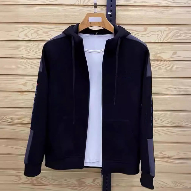 Herrjacka med huva/stående krage & Joggingbyxor Set