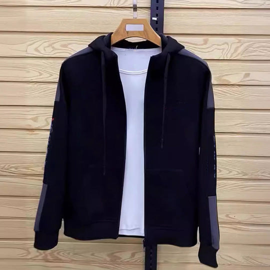 Herrjacka med huva/stående krage & Joggingbyxor Set